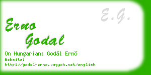 erno godal business card